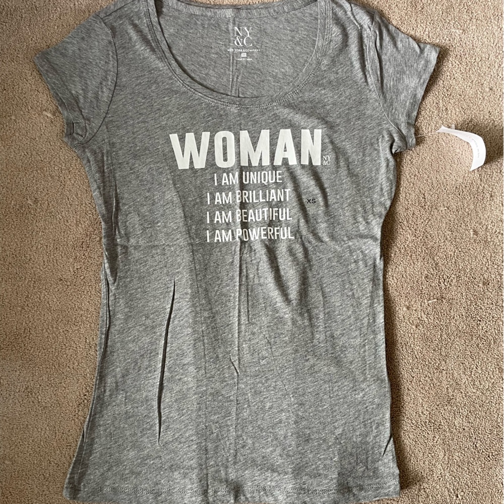 NWT New York and Company I am Woman Graphic T Shirt